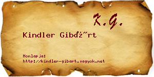 Kindler Gibárt névjegykártya